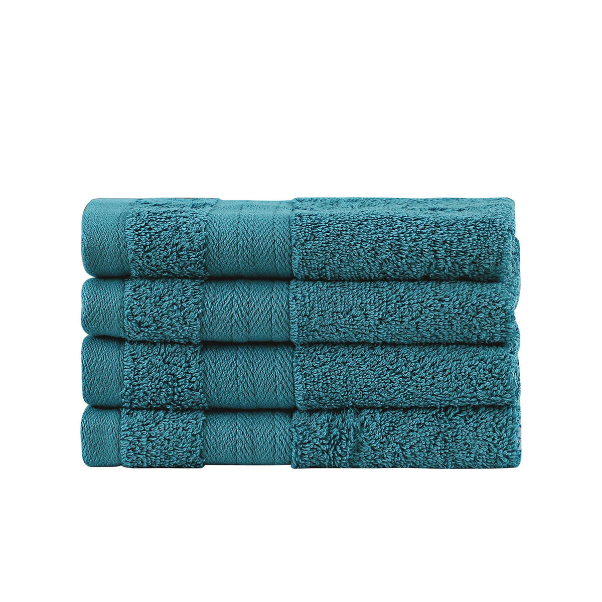 Samland Premium Cotton Washcloths 4-Pack Quick-Dry Face Towels Set-Blue