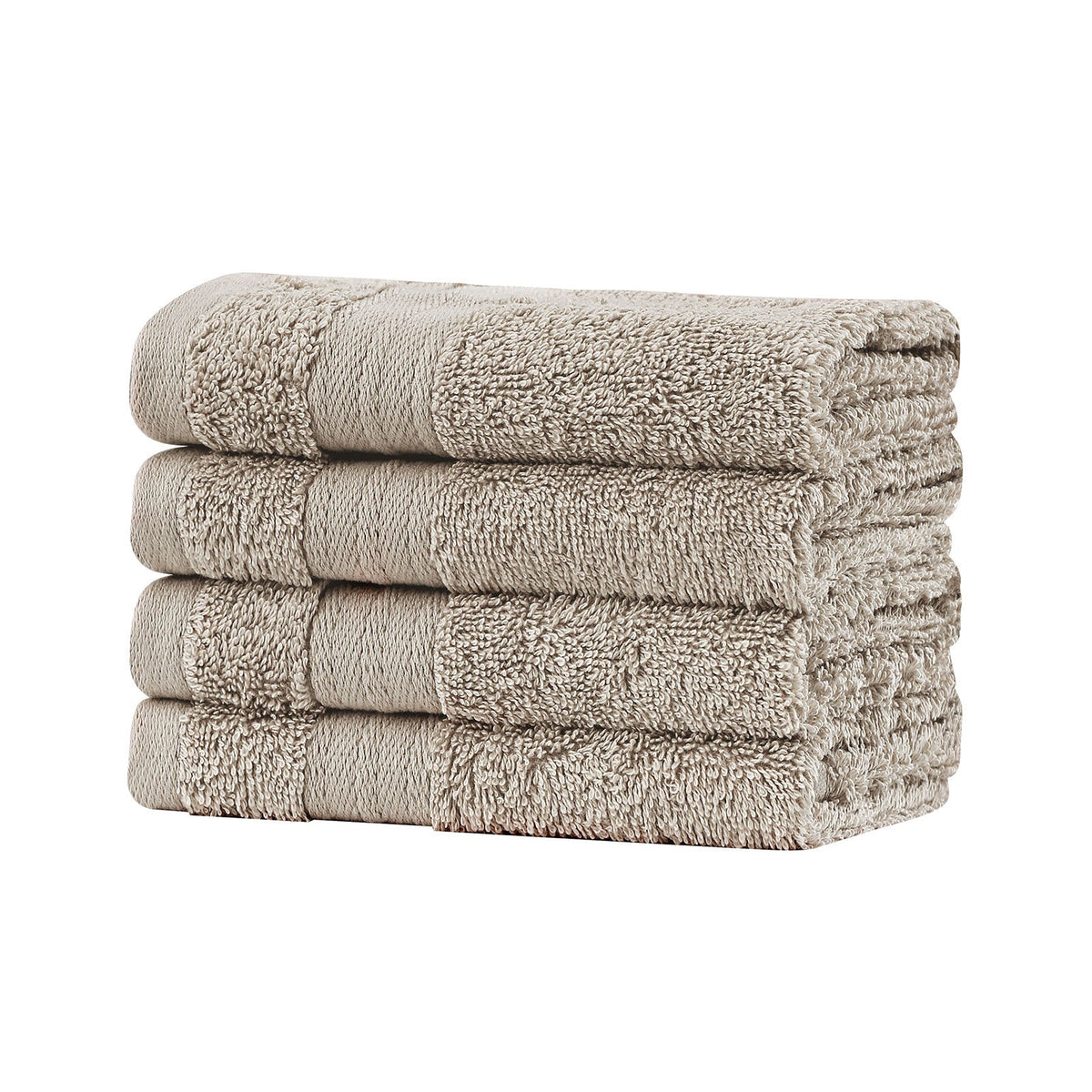 Samland Premium Cotton Washcloths 4-Pack Quick-Dry Face Towels Set-Linen