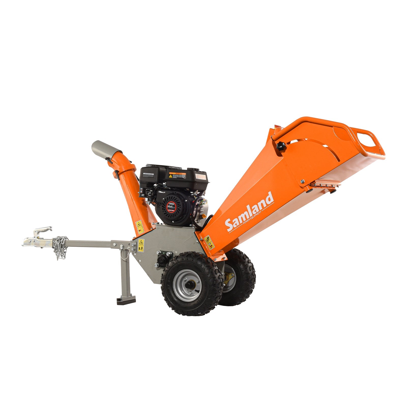 Samland WC65 Professional Wood Chipper, Loncin 6.5 HP Engine with Towing Bar
