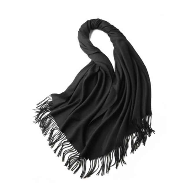 100% MERINO VIRGIN WOOL SHAWL 970115 BLACK