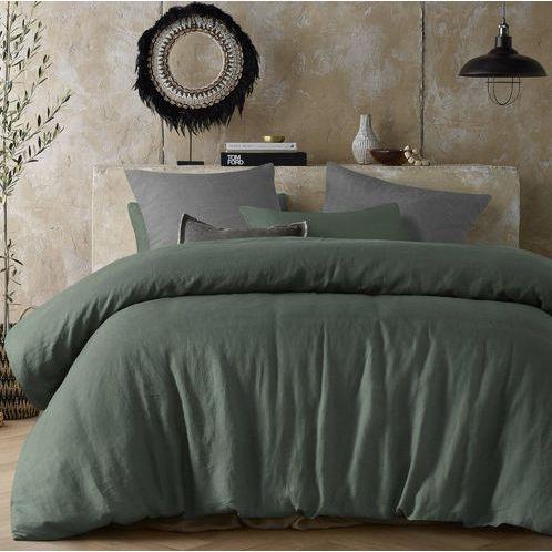 Hemp Sea Green Quilt Cover by Vintage Design Homeware Queen
