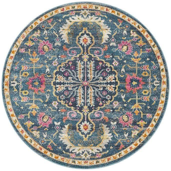 Babylon 209 Navy Round by Rug Culture-150X150CM - ROUND