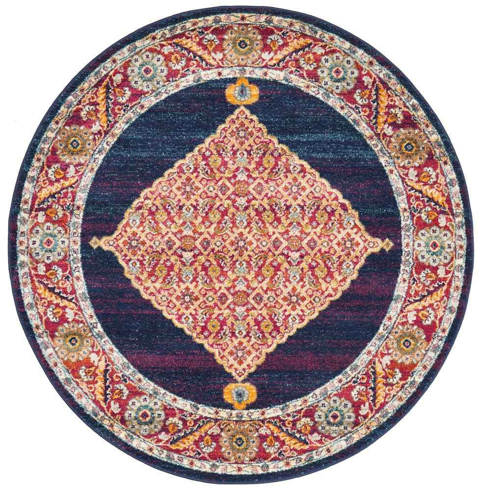 Century 966 Royal Blue Round by Rug Culture - 200 x 200 cm - ROUND