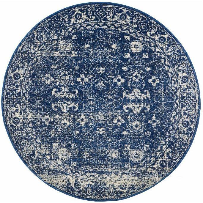 Evoke 252 Navy Round by Rug Culture -150X150CM - ROUND