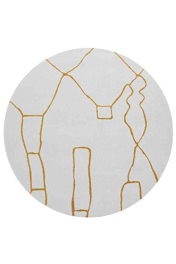 Paradise Round Amy Gold by Rug Culture - 200X200CM - ROUND