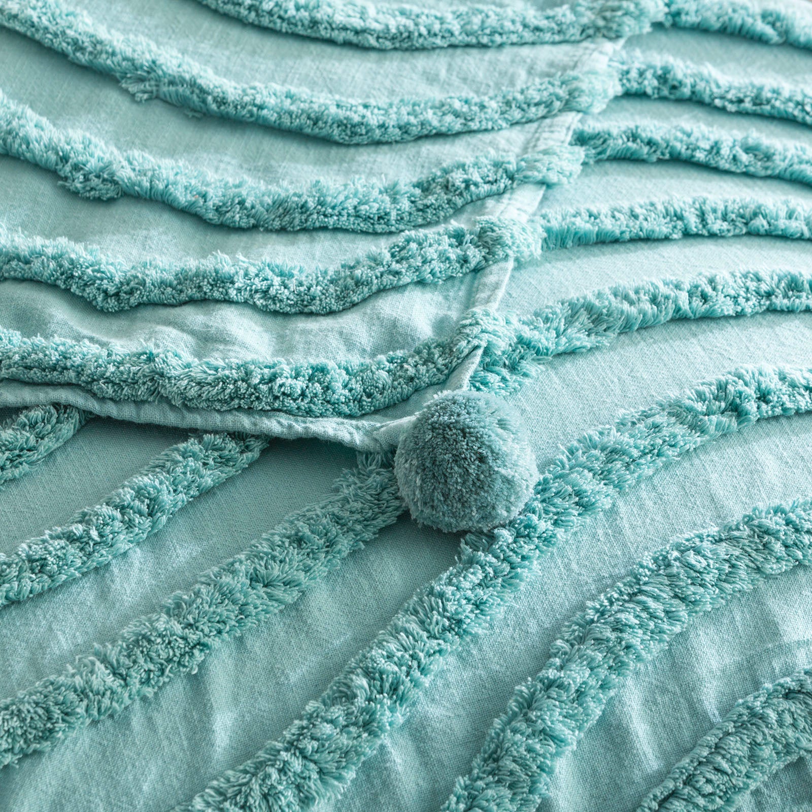 Wave Cotton Chenille Vintage Washed Tufted Throw by Renee Taylor