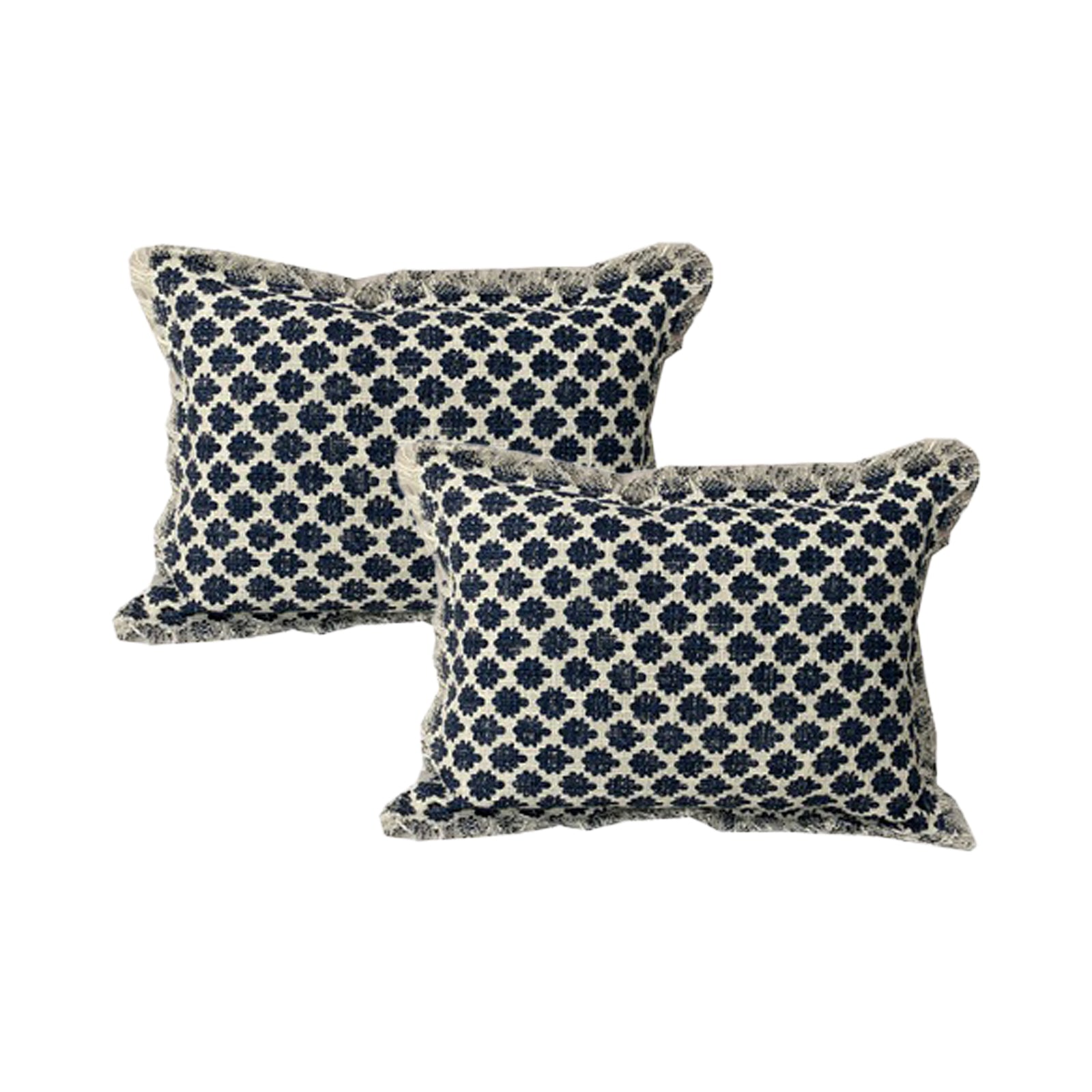 Somerset Grey Twin Pack Cotton Embroidered Cushion Polyester Filled by Cloud Linen