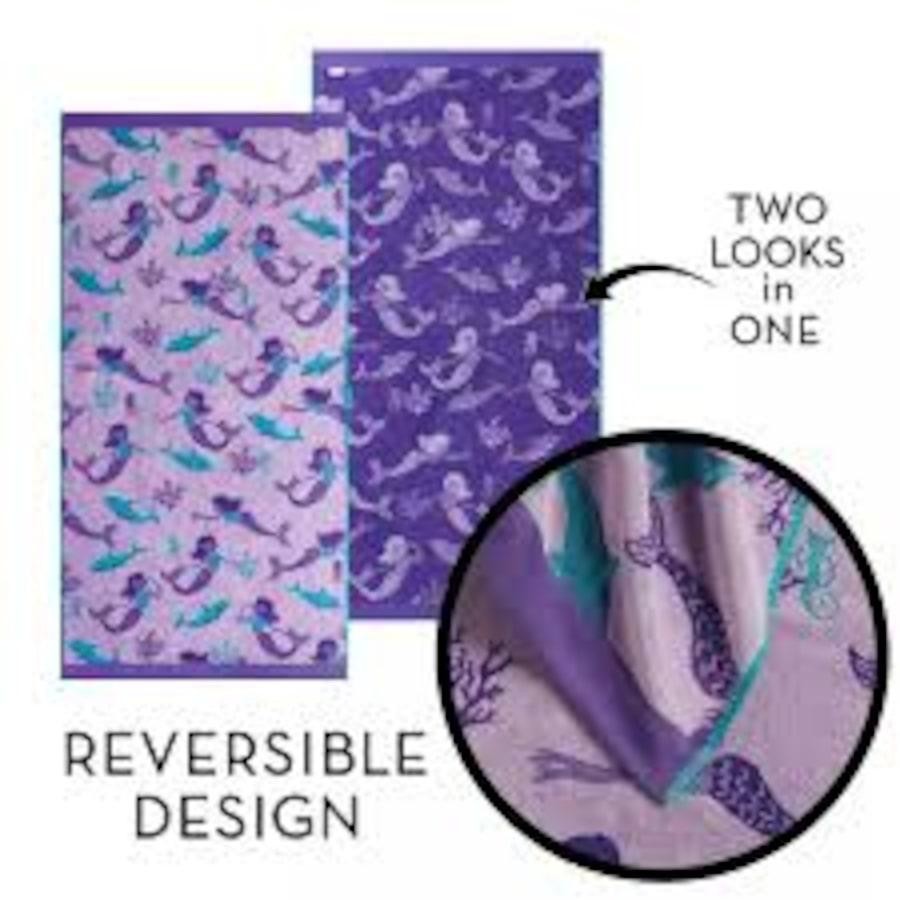 Renee Taylor 2 Pack Jacquard Velour Kids Beach Towel 75 x 150 cms Mermaid