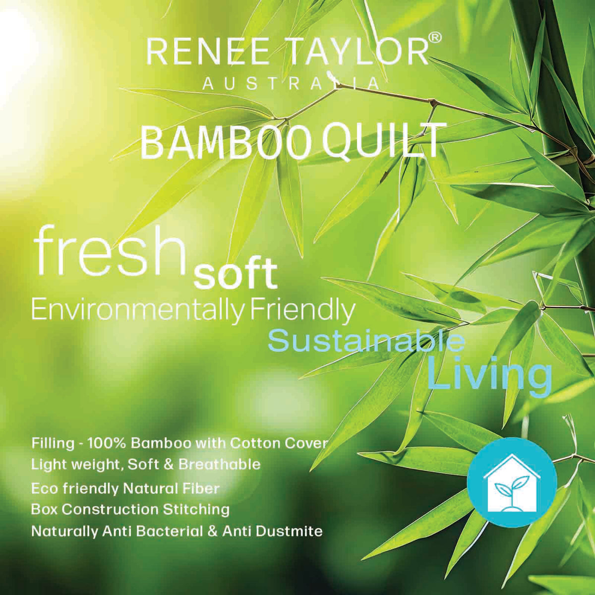 400 GSM All Seasons Natural Bamboo Super King Quilt by Renee Taylor