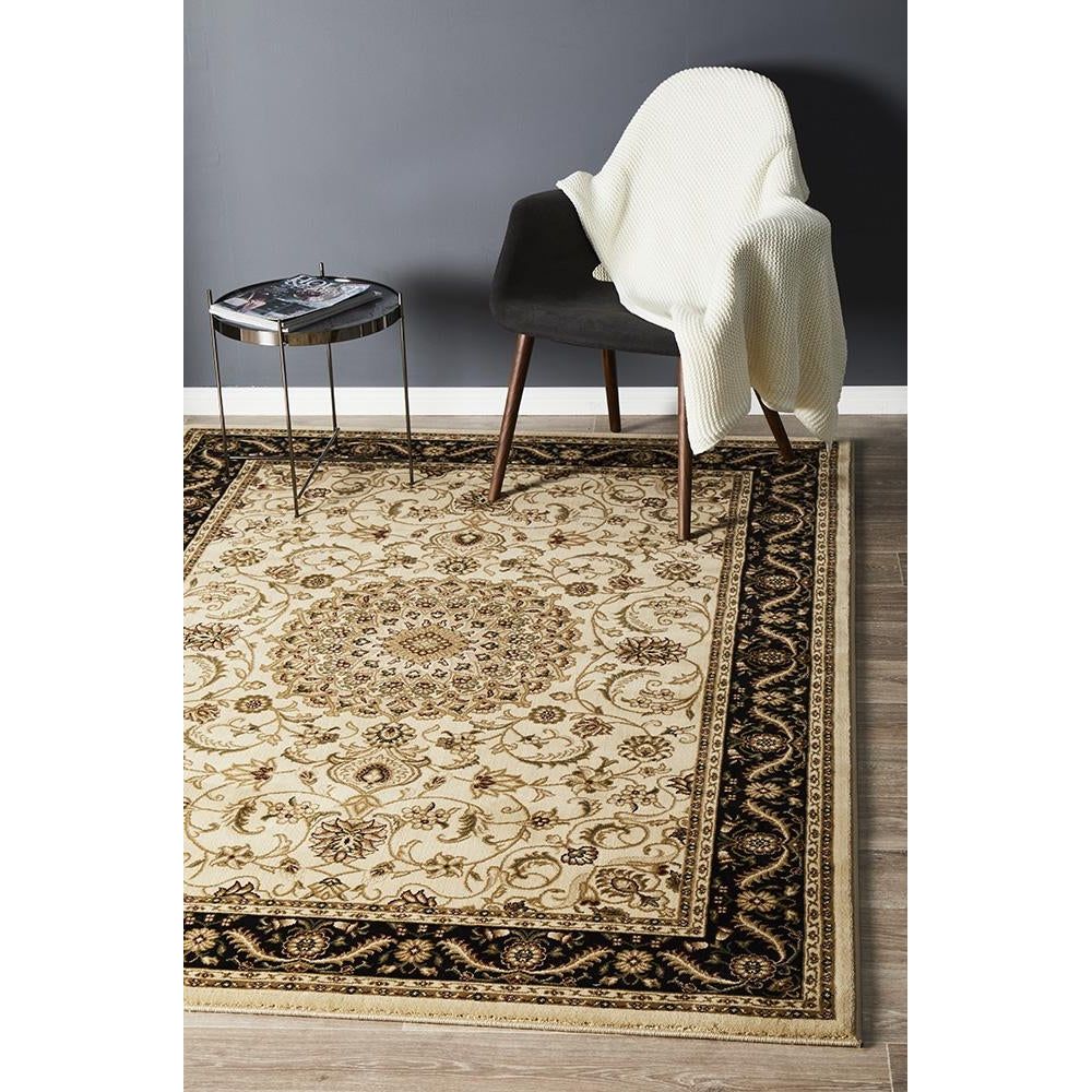 Sydney 9 Ivory Black Rug by Rug Culture - 400X300CM - RECTANGLE