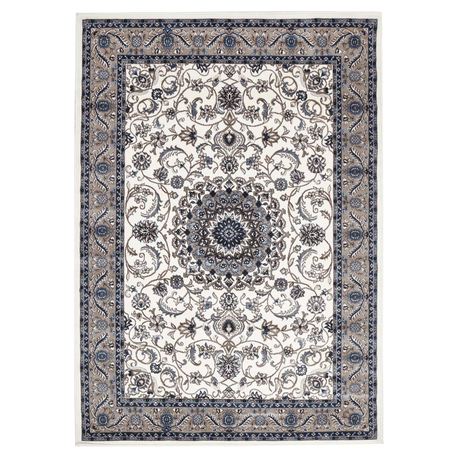 Sydney 9 White Beige Runner Rug by Rug Culture - 400X80CM - RUNNER