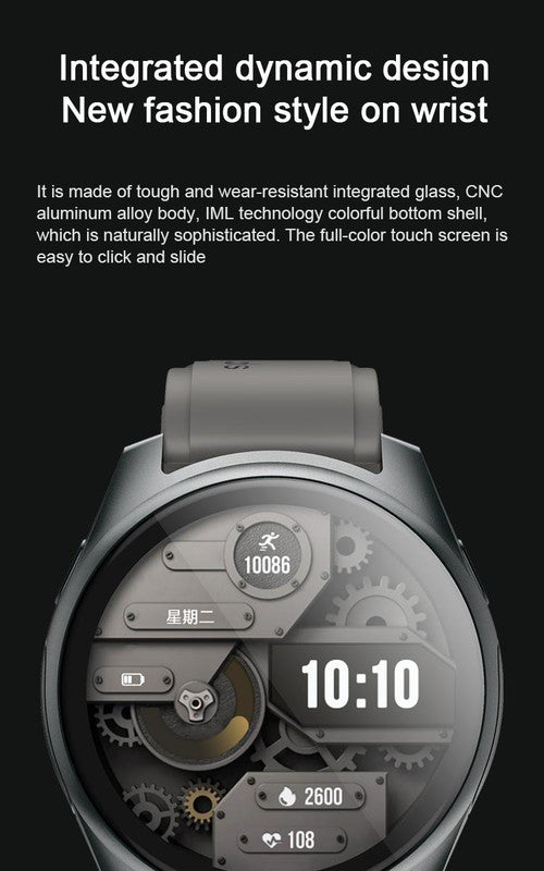 2-in-1 Smartwatch w/Earphones & Charging Dock | 4GB MP3, Health Tracker | Titanium Grey | World’s First Patented