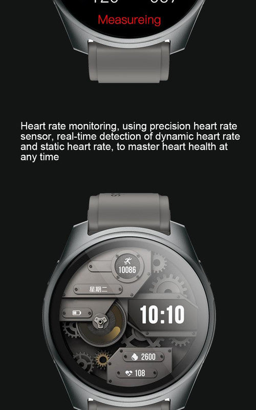 2-in-1 Smartwatch w/Earphones & Charging Dock | 4GB MP3, Health Tracker | Titanium Grey | World’s First Patented