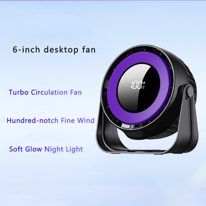 Desk Fan, Small Quiet LED Display Portable Table Fans, 180°Tilt, 100 Speeds, 5 Modes, Rechargeable 4000mAh Battery Operated USB Fan For Office, Bedroom, Outdoor(gray)Christmas Gifts