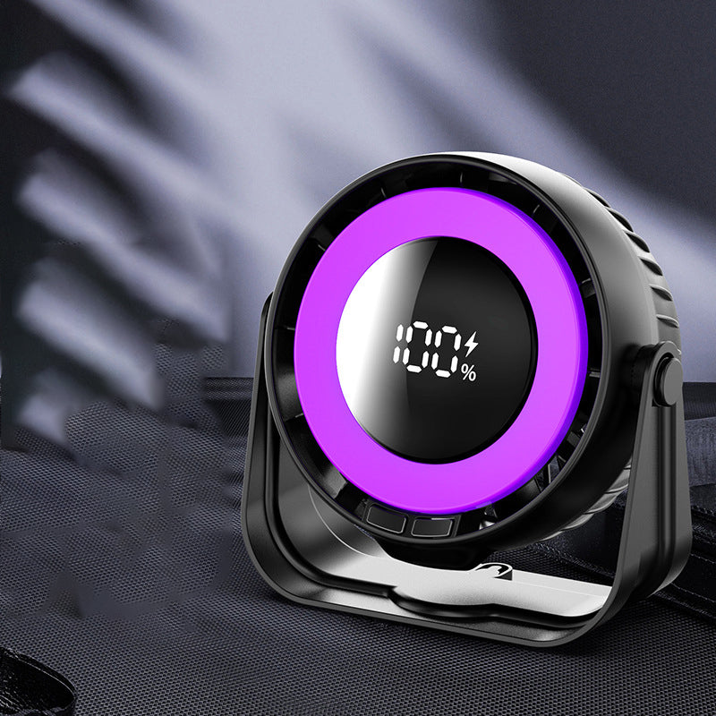 Desk Fan, Small Quiet LED Display Portable Table Fans, 180°Tilt, 100 Speeds, 5 Modes, Rechargeable 4000mAh Battery Operated USB Fan For Office, Bedroom, Outdoor(gray)Christmas Gifts