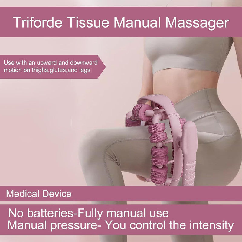 Lymphatic Drainage Massager,Cellulite Massage Roller,Body Sculpting Machine，Thighs Massager, Manual Leg Roller，Relaxing Muscles,360 °28 Wheels Anti Cellulite Roller for Legs (PURPLE)