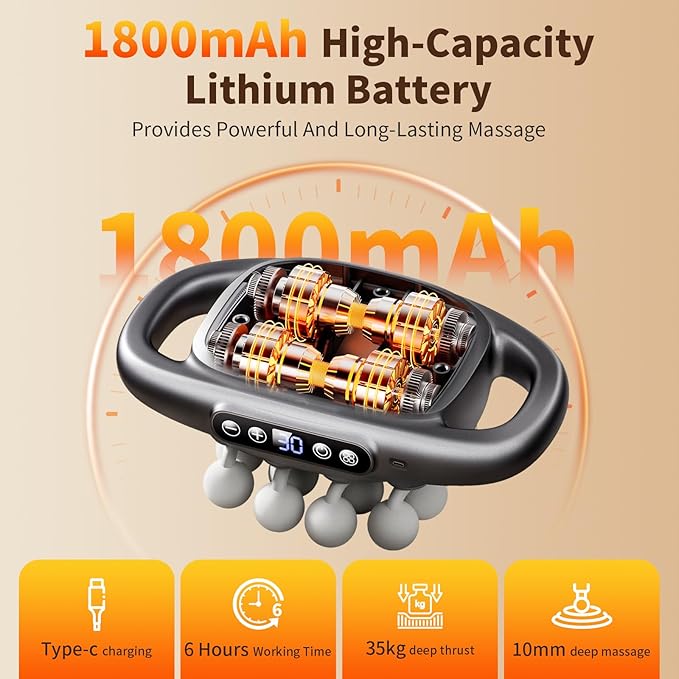 16-Head Massage Gun Set, Deep Tissue Percussion Massager with 3 Modes &amp; 30 Intensities,Quiet Muscle Massage Gun for Back,Shoulders, Legs, Foot, Body Muscle Pain Relief Christmas gifts