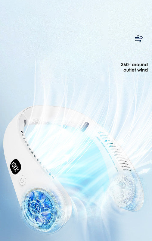 Portable Neck Fan Upgraded, Neckbrace Personal Hands Free, 5 Speed Gears Adjustment, 2000 mAh Wearable Bladeless Quiet Rechargeable for Outdoor Indoor, Gifts for Women Men- Pink Christmas Gifts