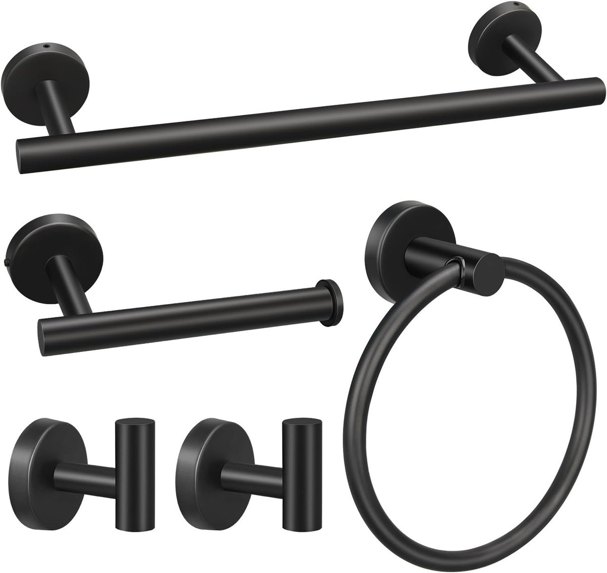 10pcs Bathroom Hardware Set, Including 16" Hand Towel Bars, Toilet Paper Holders, Towel Rings, Robe Towel Hooks