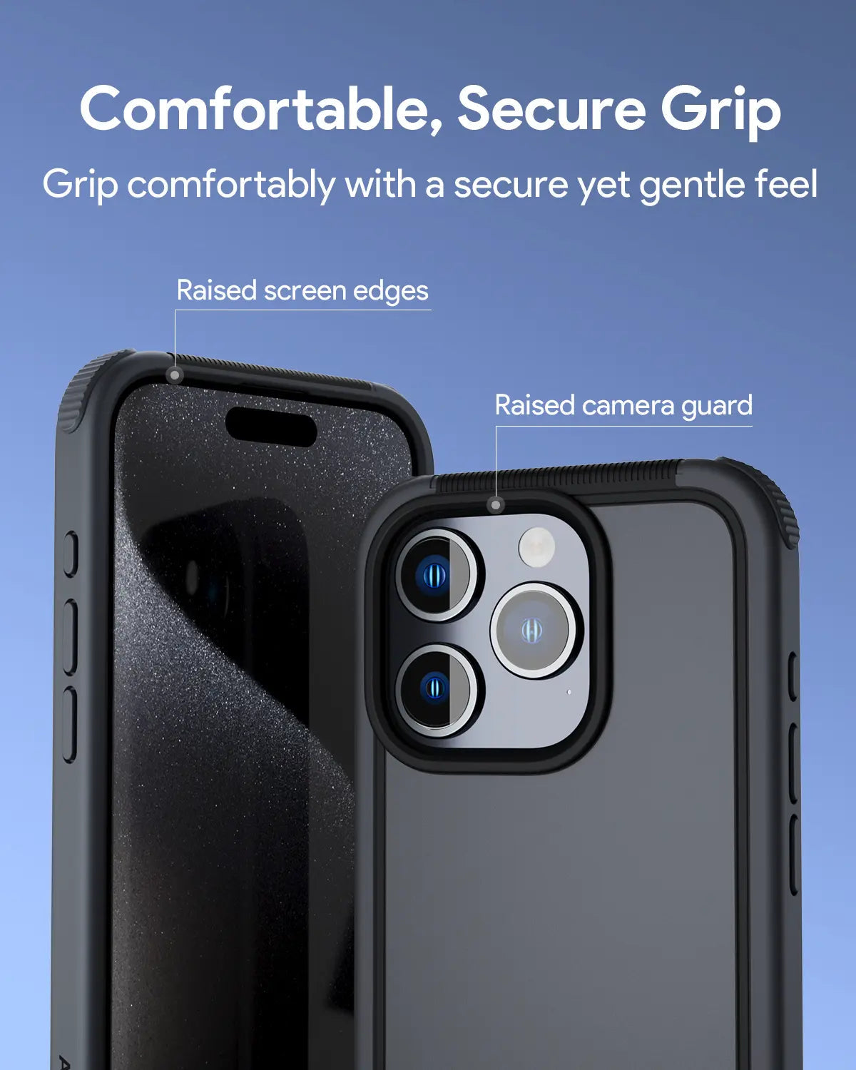 Aukey Urban Guard Elite Magnetic Hard-Shell iPhone 15 Pro Max Phone Case - Dark Gray (UG10D)
