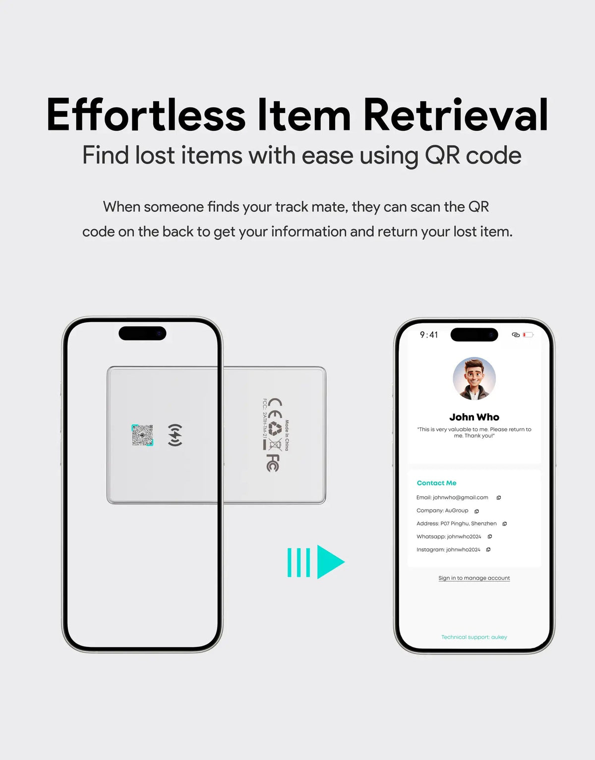 Aukey Track Mate 3 Smart Bluetooth Tracker (TM-21)