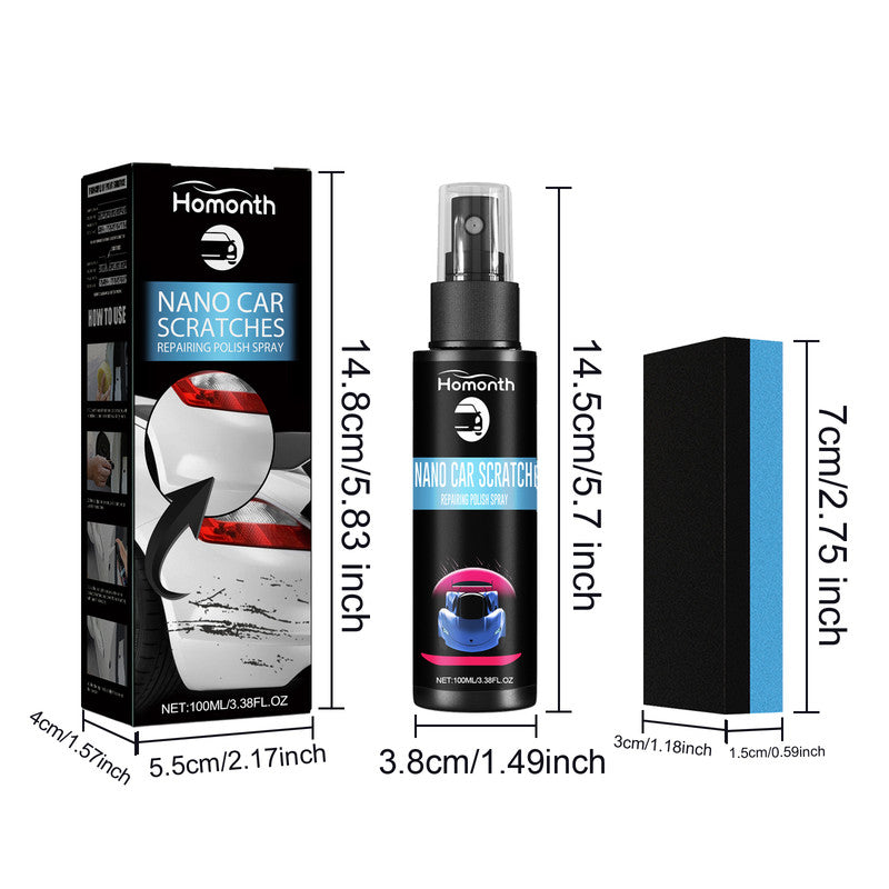 Homonth Scratch Repair Spray, Automotive Scratch Reconditioning Cleaning Repair Maintenance Brightening Care Paint Spray