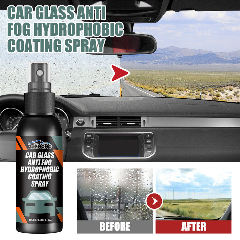 Rayhong Car Windshield Spray, Windshield Rearview Mirror Cleaning, Stain Removal, Hydrophobic Water Repellent, Anti-Fog Agent