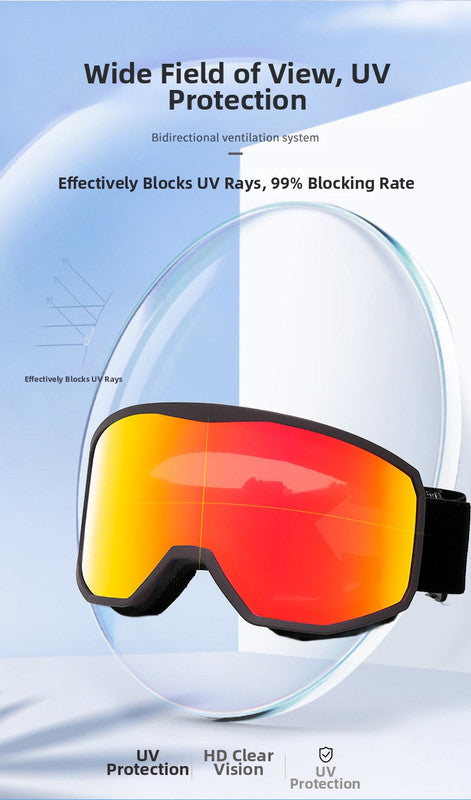 Outdoor sports products ,Winter skiing anti UV card myopia cylindrical double-layer anti fog skiing goggles