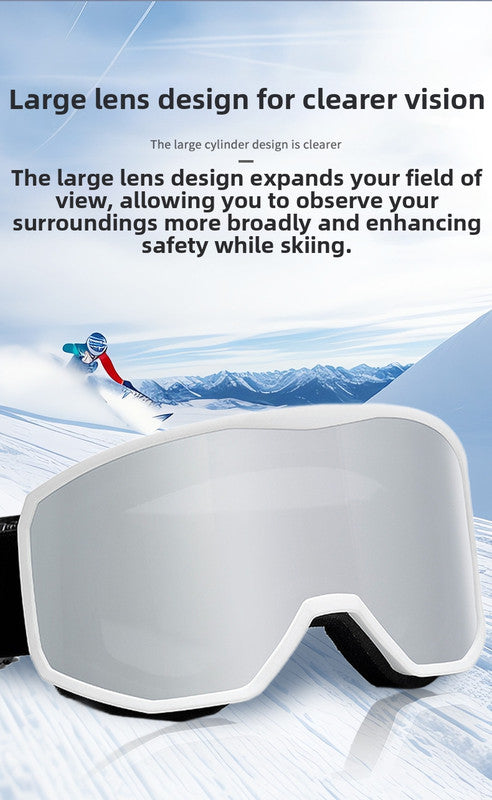 Outdoor sports products ,Winter skiing anti UV card myopia cylindrical double-layer anti fog skiing goggles