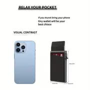 Contemporary Acrylic RFID Blocking Card Holder - Minimalist Business Wallet for Men, Automatic Pop-Up, 1pc