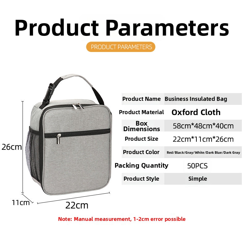 Handheld Picnic Cooler Bag Made of Oxford Fabric