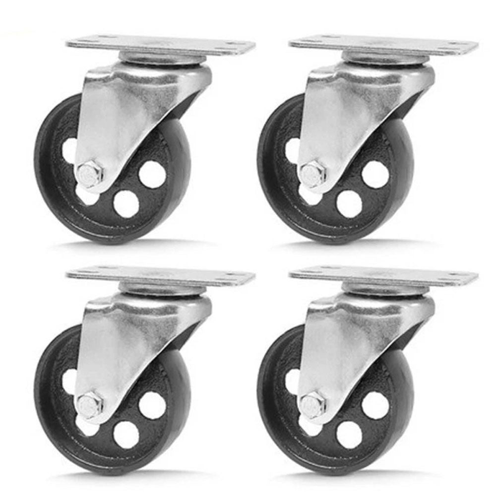 4x 2.8'' 70mm Heavy Duty Steel Castor Wheels Swivel Steel Caster Wheels 2000 Kg 8.3*5CM