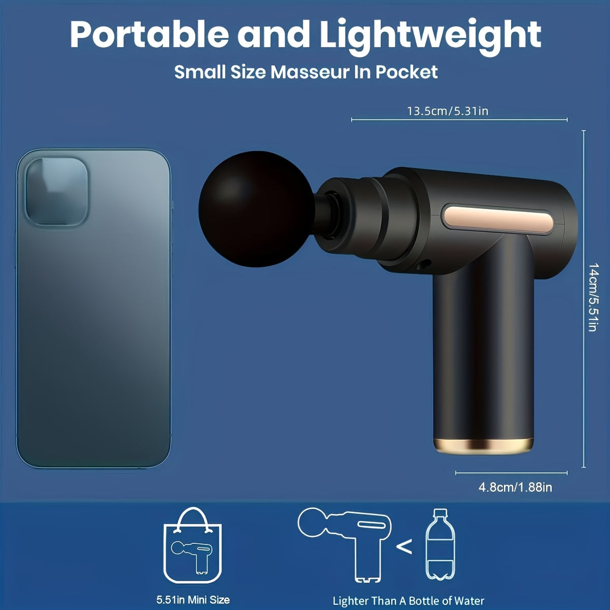 Red Portable Deep Tissue Massager | 6-Speed & 4 Heads & 15-Min Timer｜Professional Muscle Recovery, Anytime Anywhere