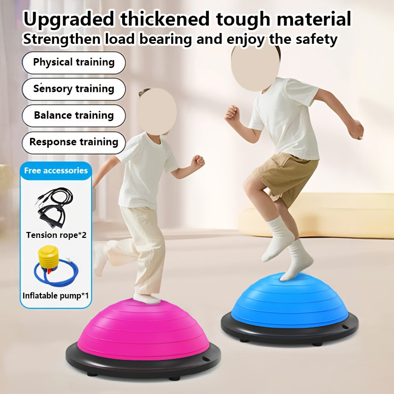 Hemisphere Trainer – Portable Inflatable Balance Trainer, specifically designed for core training, yoga, rehabilitation, and Pilates, equipped with a stable base. Suitable for home gyms, fitness centers, and physical conditioning.（GREY）