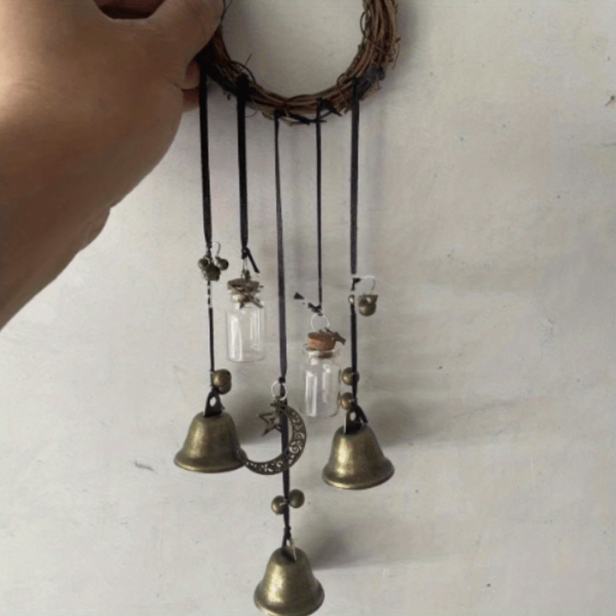 Bell Door Handle Protector Pendant, Vine-style Wind Chime, Witch Prayer Crystal Wind Chime, Home Decor