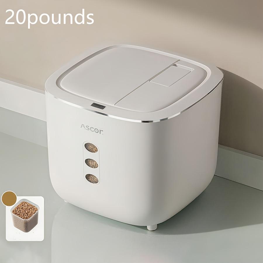 20LB Sealed Pet Food Storage Container | Heavy-Duty Square PP Dispenser with Flip Lid, Easy to Clean, Suitable for Kitchen Pantry