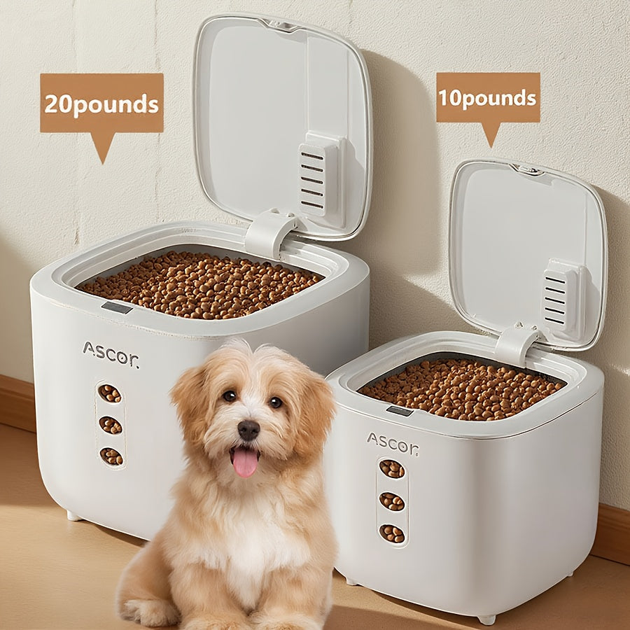 20LB Sealed Pet Food Storage Container | Heavy-Duty Square PP Dispenser with Flip Lid, Easy to Clean, Suitable for Kitchen Pantry