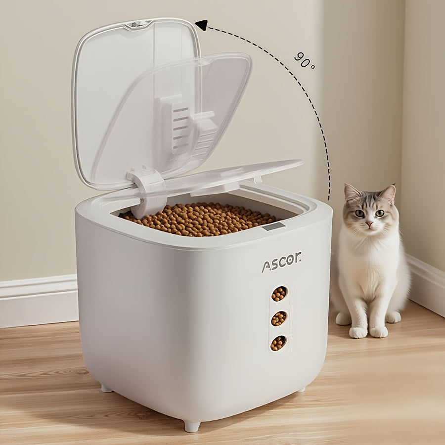 20LB Sealed Pet Food Storage Container | Heavy-Duty Square PP Dispenser with Flip Lid, Easy to Clean, Suitable for Kitchen Pantry