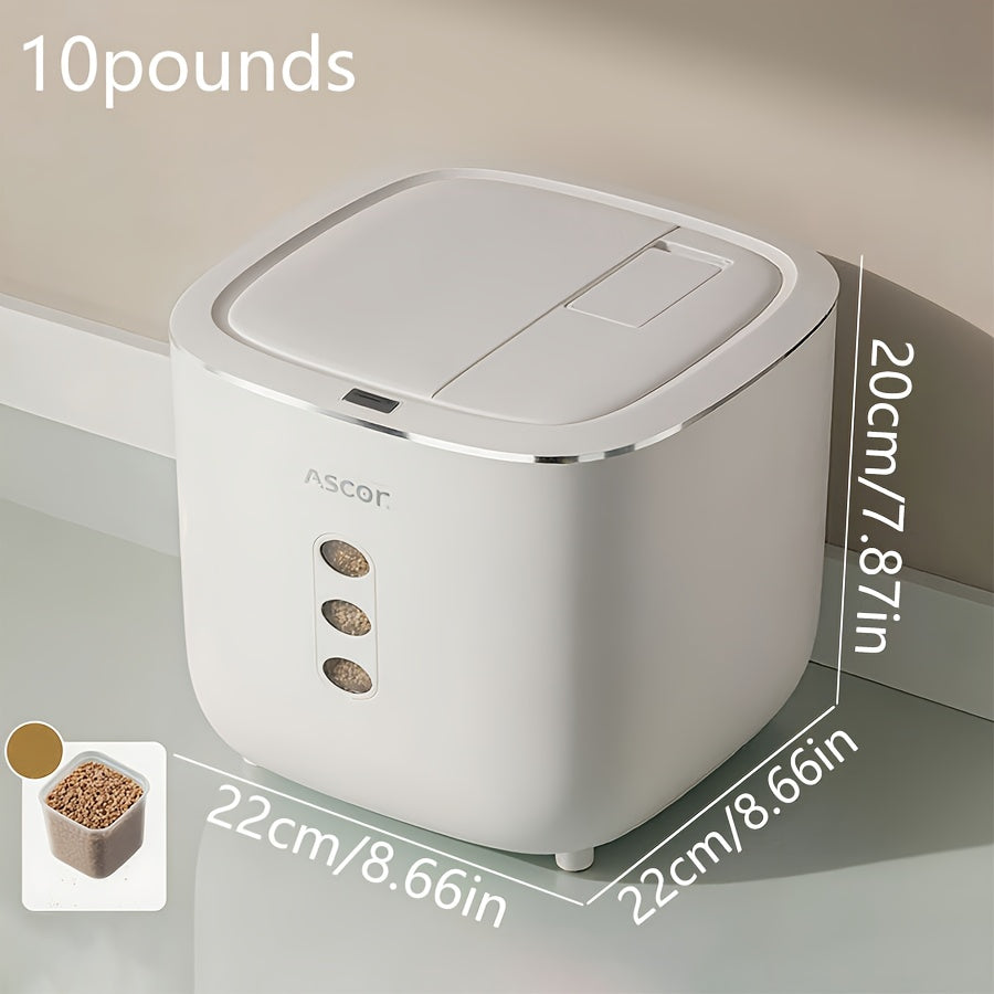 20LB Sealed Pet Food Storage Container | Heavy-Duty Square PP Dispenser with Flip Lid, Easy to Clean, Suitable for Kitchen Pantry
