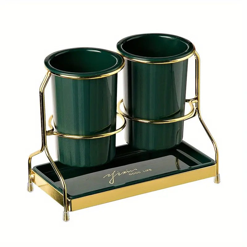 Luxury gold  Luxury Wall-Mounted Cutlery Holder, Household Knife Fork Spoon Organizer, New Kitchen Utensil Drainer and Chopstick Container, Tableware Storage Rack