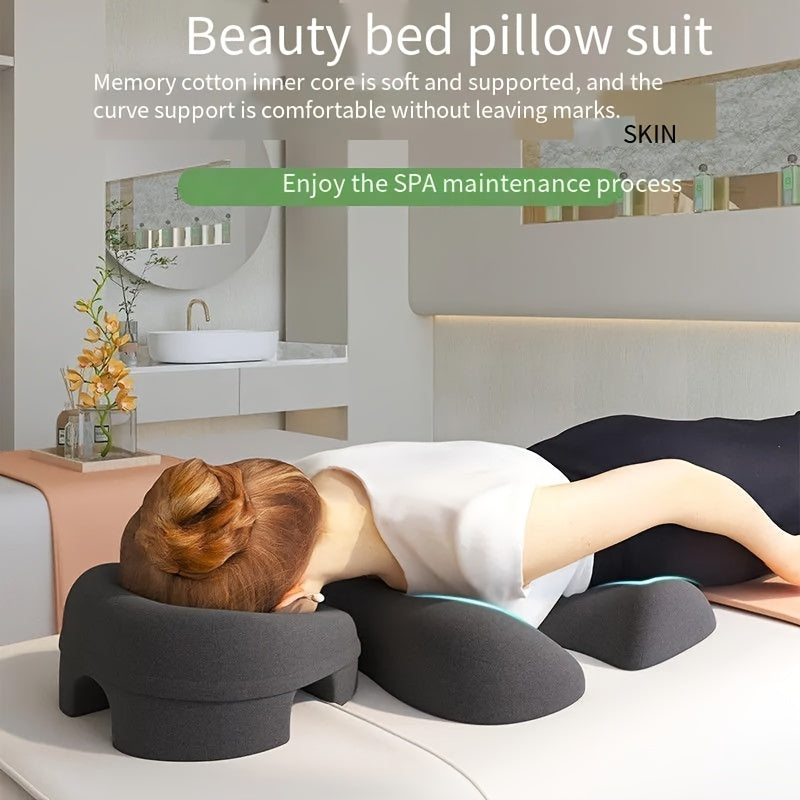 Comfort Zoning, No Fatigue—Ergonomic Beauty Bed Pillow Set（dark gray）