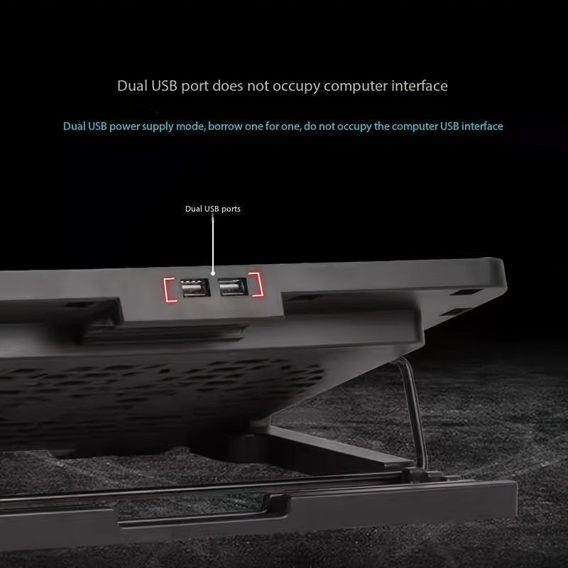 **Fully Compatible Laptop Stand｜Dual-Fan Cooling + Ergonomic Angle Adjustment, All-in-One Portable Design for Work, Gaming, and Entertainment**