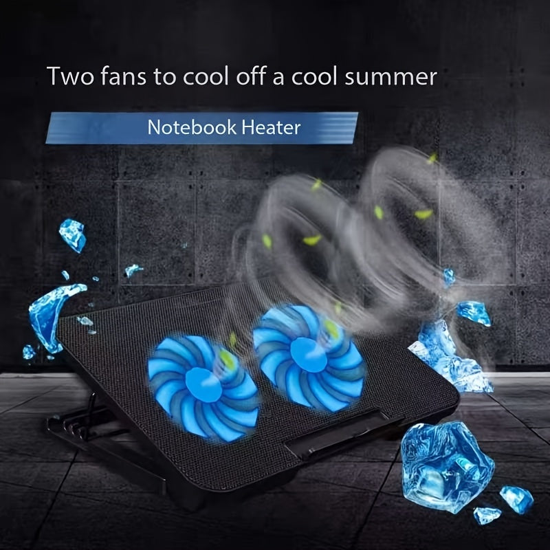 **Fully Compatible Laptop Stand｜Dual-Fan Cooling + Ergonomic Angle Adjustment, All-in-One Portable Design for Work, Gaming, and Entertainment**
