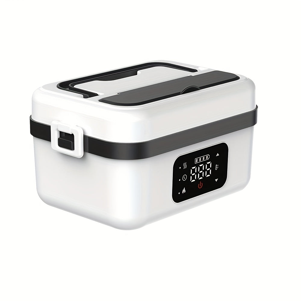 Electric Heating Insulated Lunch Box | 304 Stainless Steel Portable Insulated Storage Container, Suitable for Office, Camping, Picnics | Compact Insulated Food Container with Charging Function, No Water Needed(black)
