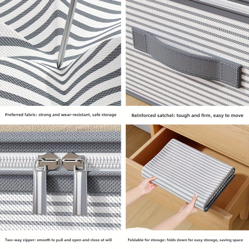 Large Storage Organizer Bag - Made from heavy-duty non-woven fabric with transparent windows, multi-layer clothing storage box suitable for wardrobes, under-bed, and travel. （XL）