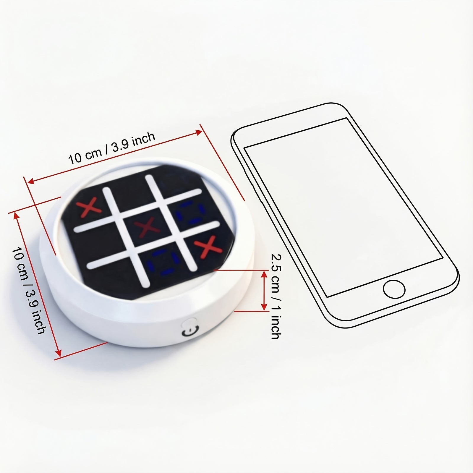 4-in-1 Electronic Tic Tac Toe Game: AI Battle, Two-Player Mode, Memory & Speed Challenge | Handheld Portable Game Console, Suitable for Both Kids and Adults (Batteries Not Included)（WHITE）