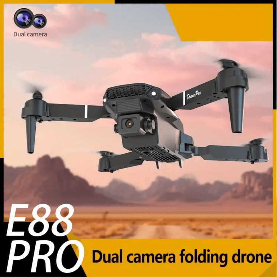 **E88 PRO All-in-One Gesture-Controlled Aerial Drone | Dual Adjustable HD Cameras + 3-Speed Wind Resistance + Touch-Free Operation, Smart Tracking with One-Click Editing, Perfect for Beginners and Outdoor Creativity**
