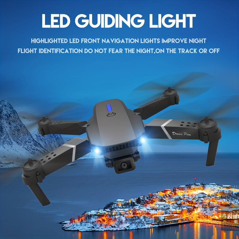**E88 PRO All-in-One Gesture-Controlled Aerial Drone | Dual Adjustable HD Cameras + 3-Speed Wind Resistance + Touch-Free Operation, Smart Tracking with One-Click Editing, Perfect for Beginners and Outdoor Creativity**