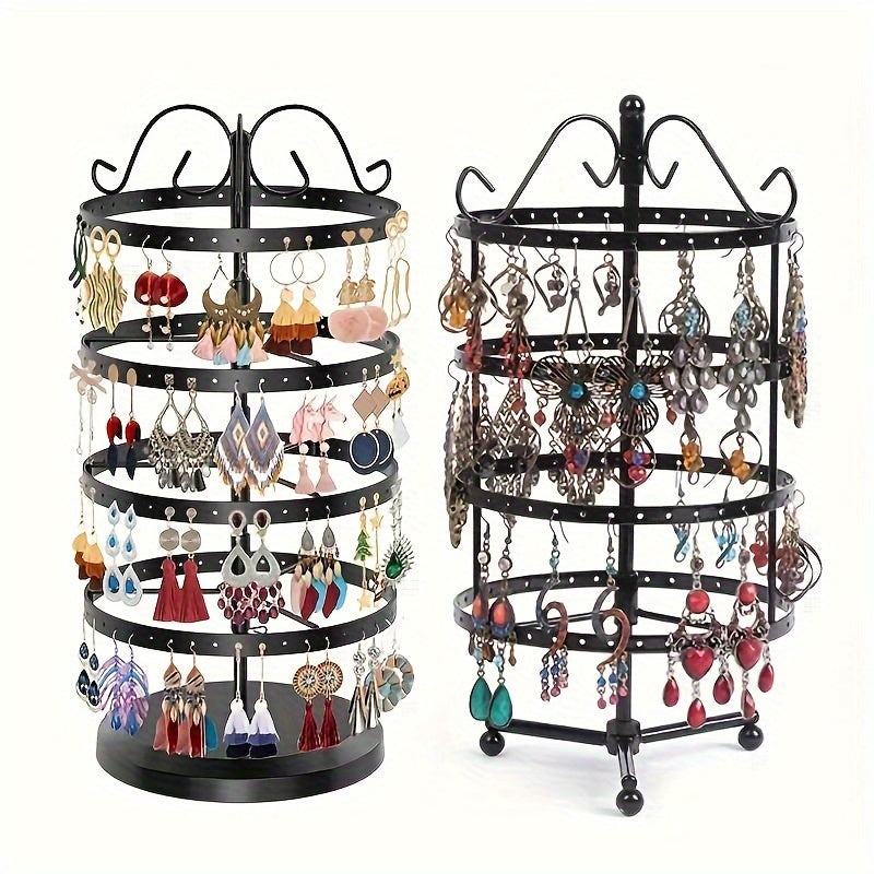 1 × Metal Detachable Rotating Earring Jewelry Stand, Storage Display Tower, Aesthetic Room Decor, Home Decoration, Valentine's Day Gift Jewelry Tower, Jewelry Organizer