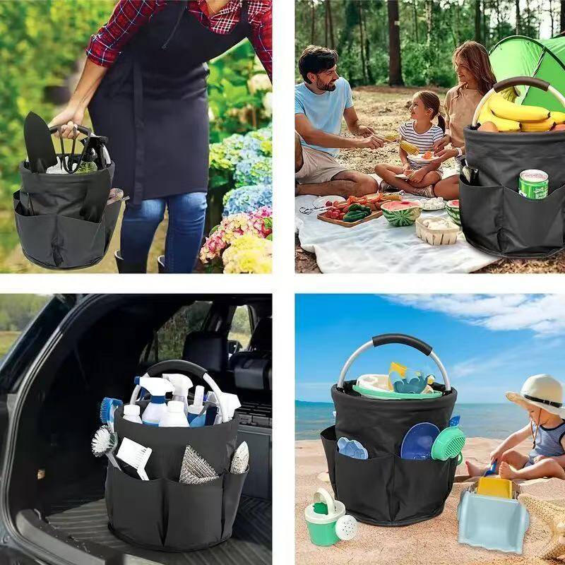 600D Oxford Cloth Gardening Tool Bag with 6 Side Pockets & Aluminum Handle – Wear-Resistant & Scratch-Resistant